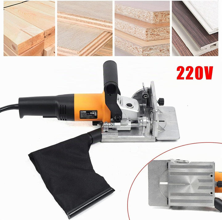 SHZICMY Elektrischer Flachdübelfräse 760W 220V, Nutenfräse Holzfräse Schattenfugenfräse Lamellenfräs