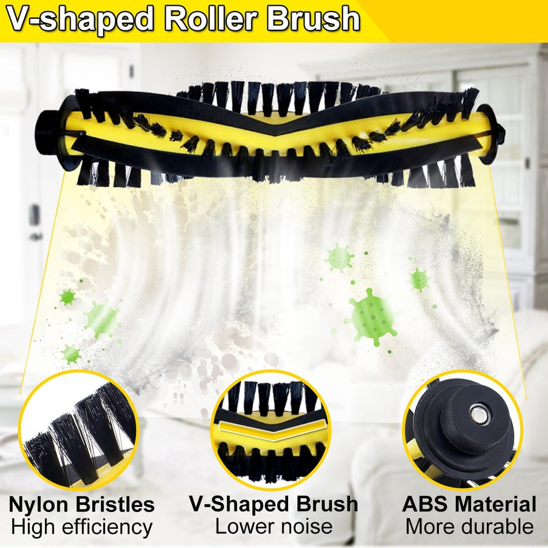 Ersatzteile Zubehör für Tesvor X500/X500 Pro/M1/S7 Pro/M2 Staubsauger, 1 Hauptbürste Rollbürste, 8 S