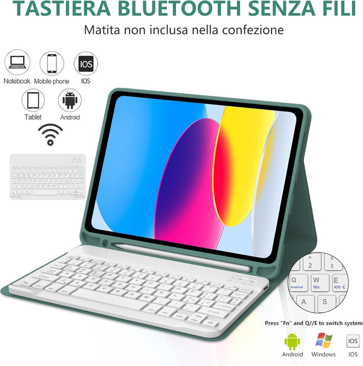 AVNICUD Tastatur für iPad 10 Generation 2022 10.9"/11 Generation 2025 A16 11 Zoll, Hülle mit Tastatu