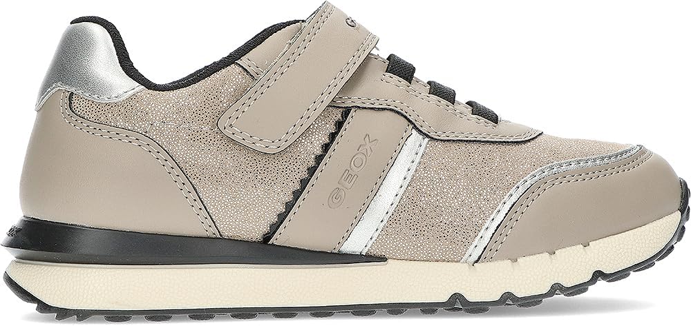Geox Mädchen J Fastics Girl BSneaker 25 EU Rock Dk Silver, 25 EU Rock Dk Silver