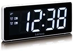 Lenco CR30W CR-30 Uhrenradio - riesiges 3" Display - Doppelalarm Funktion - Sleeptimer und Schlummer