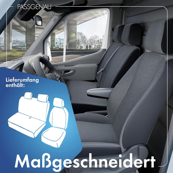 Walser Transporter Sitzbezüge Auto kompatibel mit Opel Vivaro, Renault Traffic, Einzel/Doppelbank, A