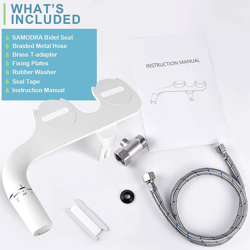 SAMODRA Bidet Einsatz Für Toilette Links,Ultra-Slim Nicht Elektrisch Bidet Aufsatz,Bedienung Links,D
