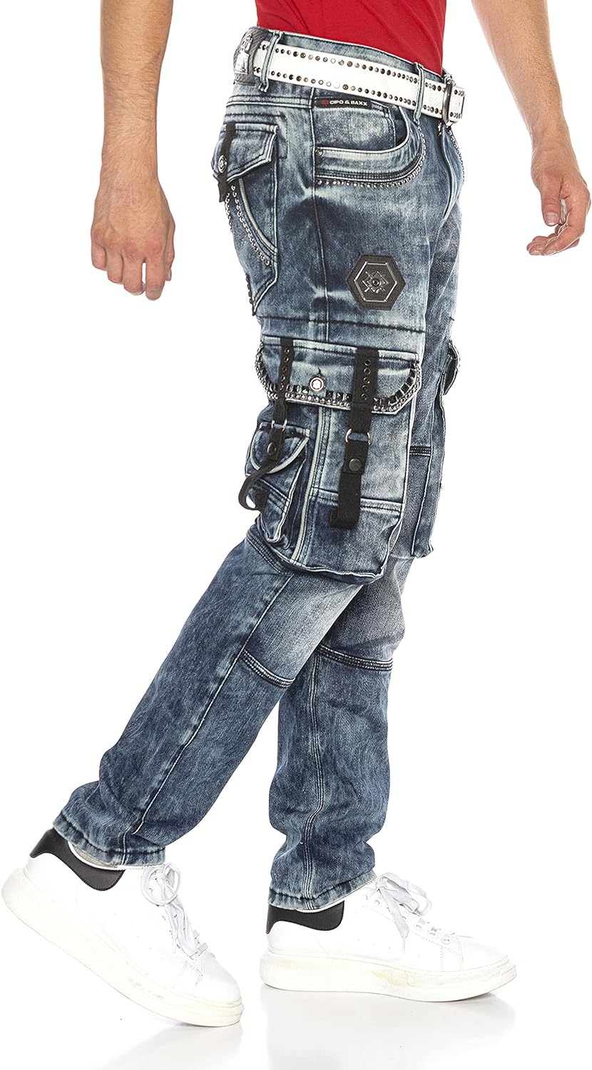 Cipo & Baxx Herren Jeans Hose Straight Fit Denim Regular Fit Jeanshose CD328 31W / 34L Cd650, 31W /