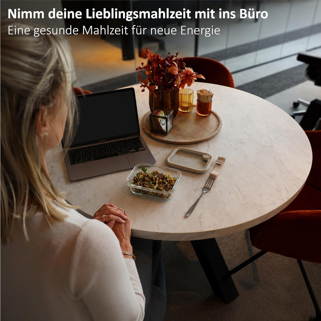 Glas Frischhaltedosen Set 6 Stück - 100% Glas mit Glasdeckel BPA frei PFAS frei - Glasbehälter luftd