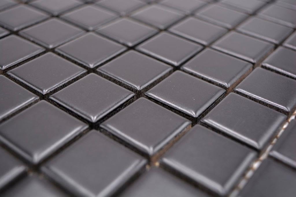 Mosaik Quadrat uni schwarz matt Keramik Mosaik, Mosaikstein Format: 23x23x6 mm, Bogengrösse: 300x300