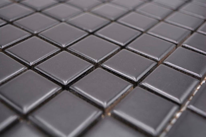 Mosaik Quadrat uni schwarz matt Keramik Mosaik, Mosaikstein Format: 23x23x6 mm, Bogengrösse: 300x300
