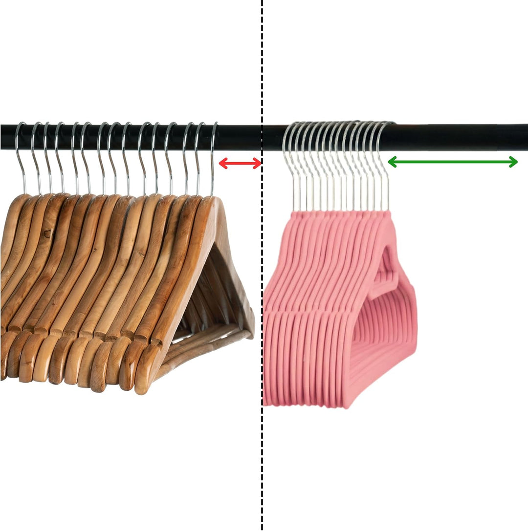 OGIVO Kleiderbügel Samt – 50er Set Hosenbügel rutschfest Bügel aus Samt für Ihre Garderobe – Samtkle
