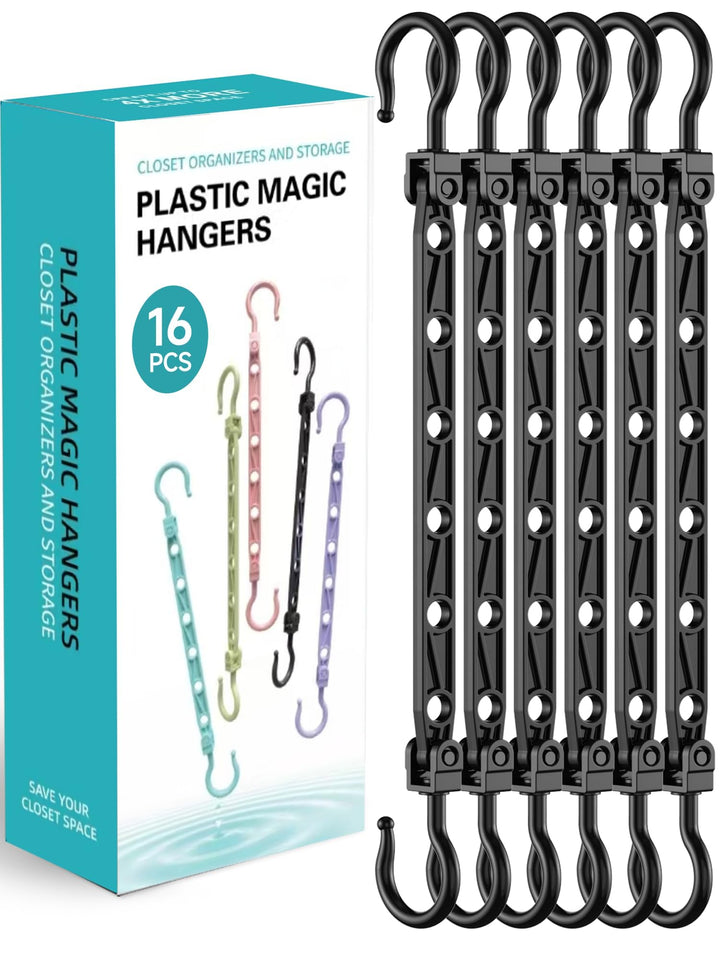 Latoxcaa platzsparende Kleiderbügel, 16 Stück Magic Hangers mit 6 Löchern & 360° Drehhaken, Stabile