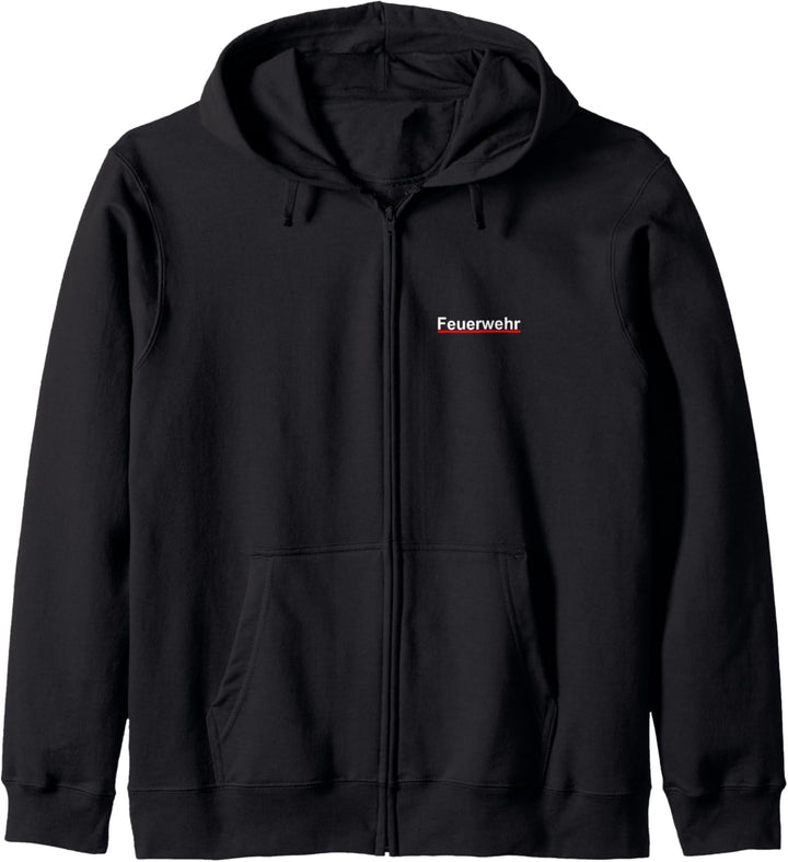 Feuerwehr Sweatjacke mit Rotem Streifen Kapuzenjacke
