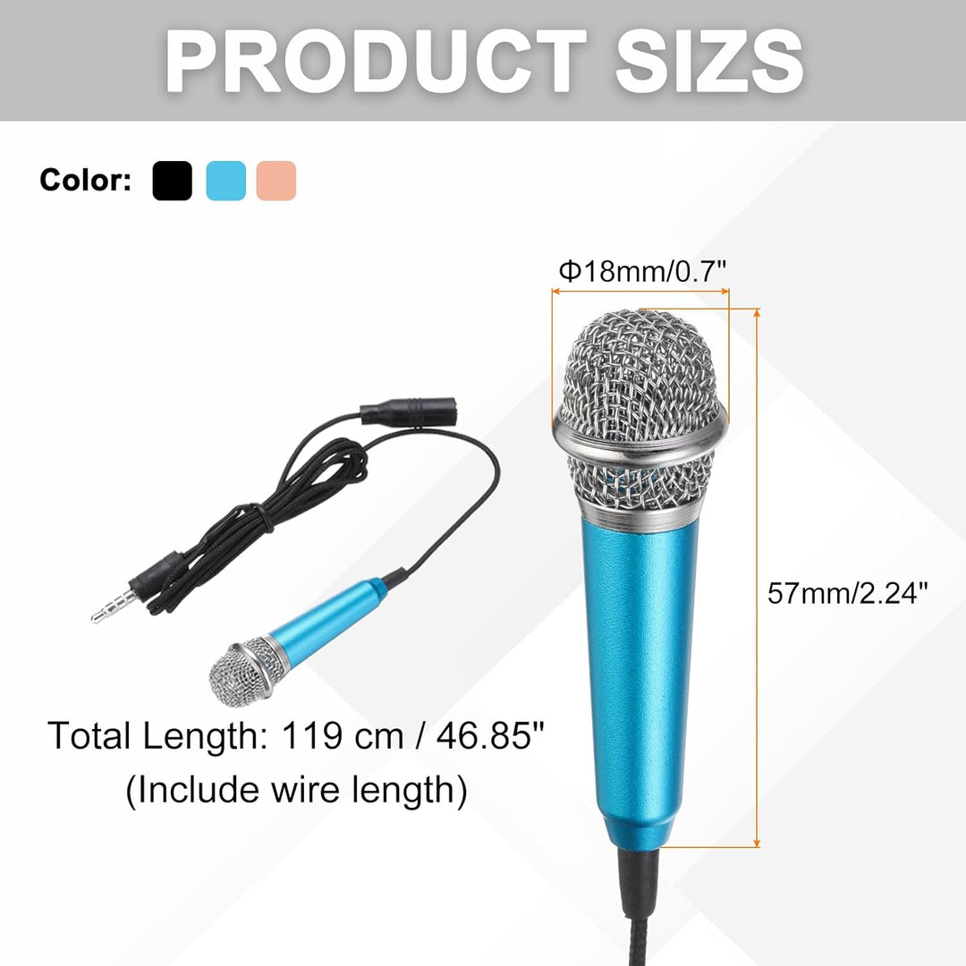 QUARKZMAN 3 Stück Mini Mikrofon Winziges Microphone Telefonmikrofon Kleines Karaoke Mikrofon mit Sch