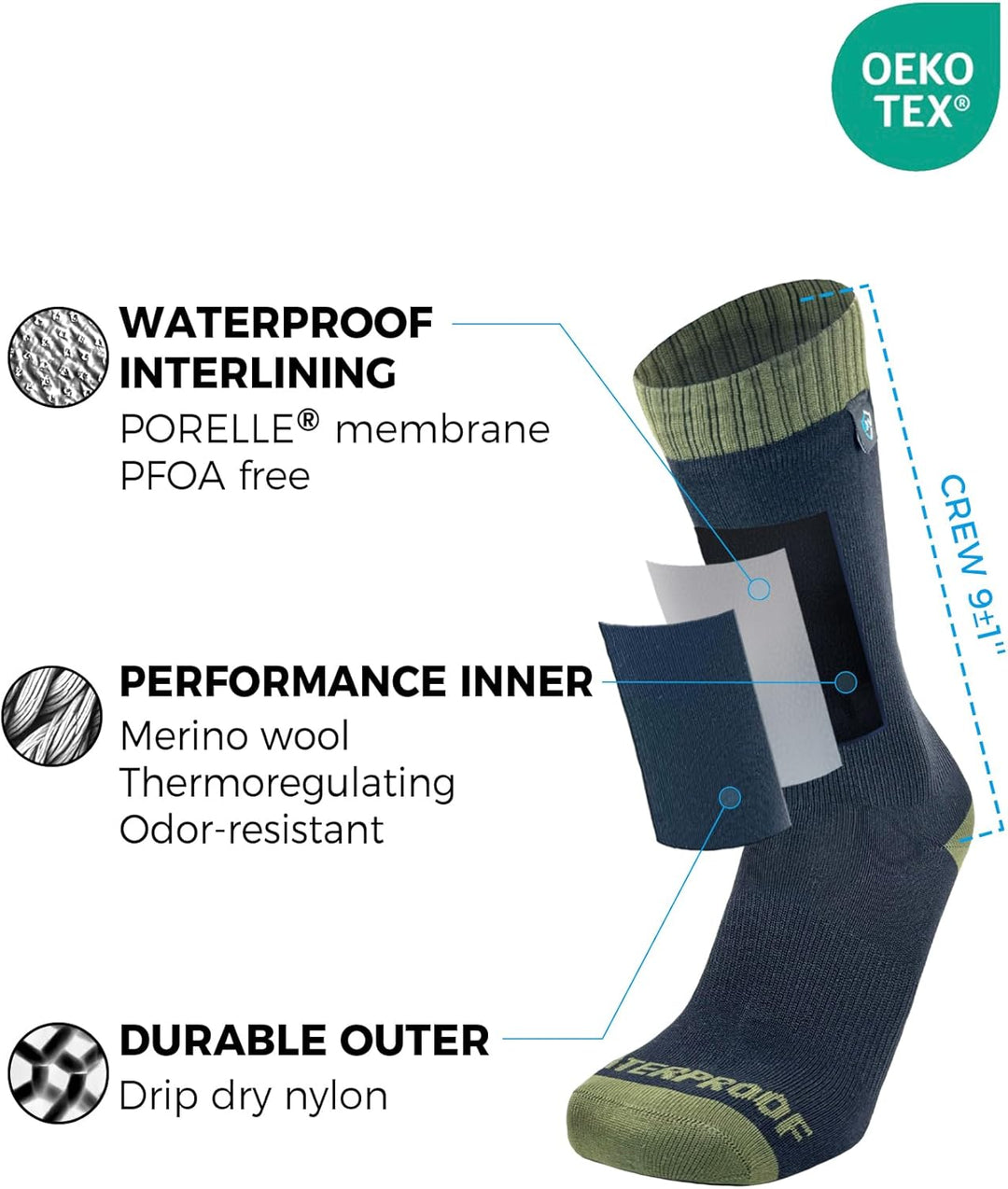 Dexshell Thermlite Sock grün - XL