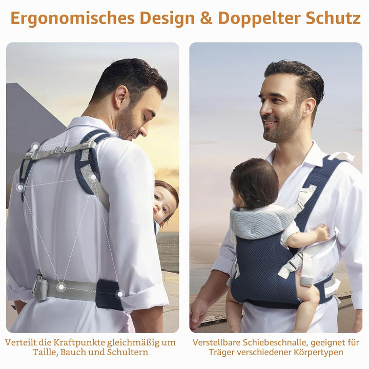 IULONEE Babytrage für Neugeborene Ergonomic Tragetaschen für Kleinkinder Babytrage ab Geburt Tragetu