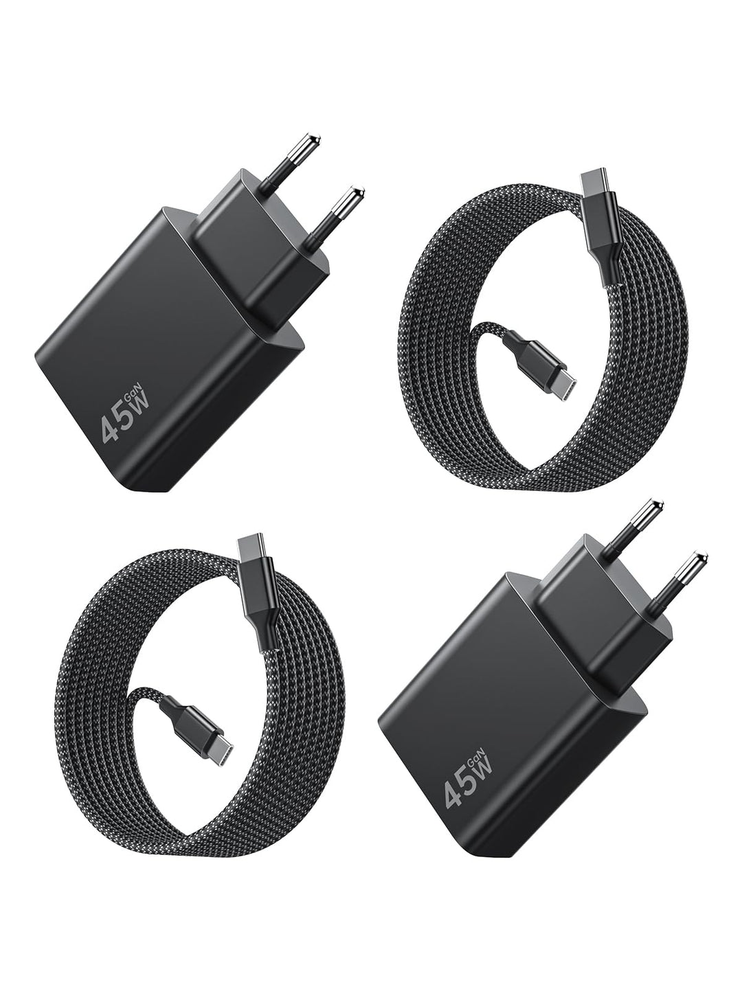 2Pack 45W USB C Schnellladegerät für Samsung, 45W Ladegerät USB C PPS-Schnellladen Netzteil Super Fa