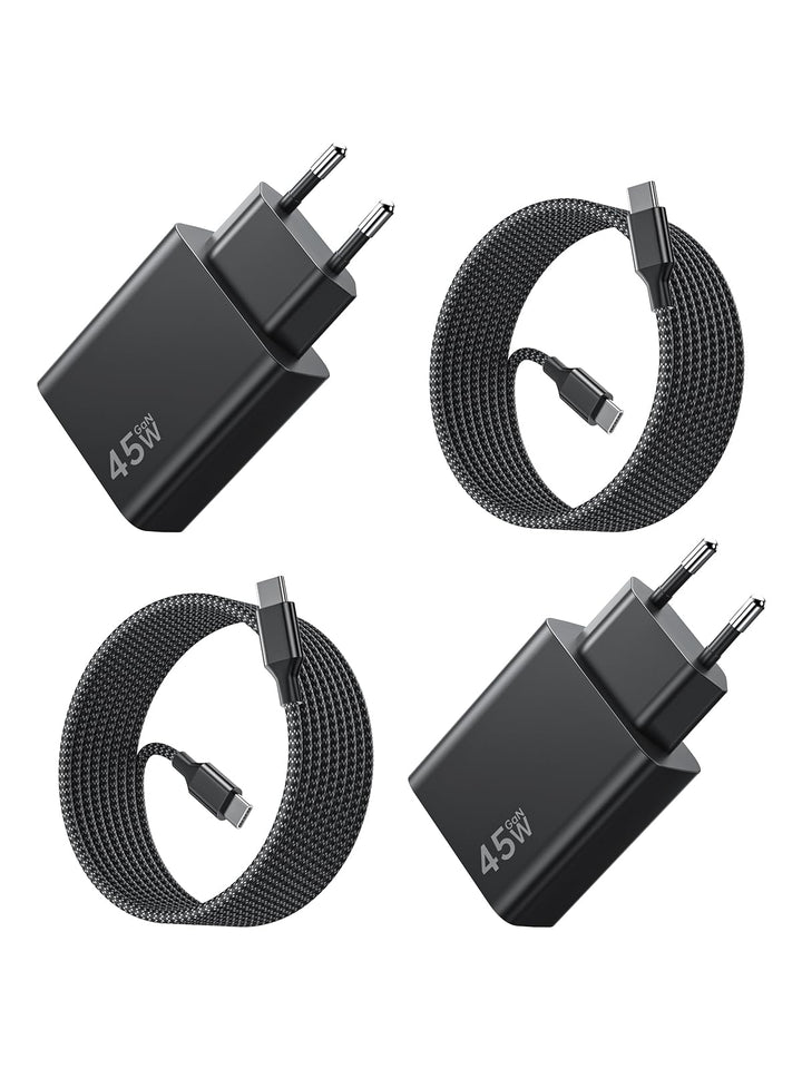2Pack 45W USB C Schnellladegerät für Samsung, 45W Ladegerät USB C PPS-Schnellladen Netzteil Super Fa