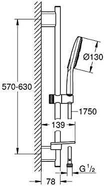 GROHE Rainshower SmartActive 130 - Brausestangenset (3 Strahlarten, 900mm Brausestange, inkl. Duscha