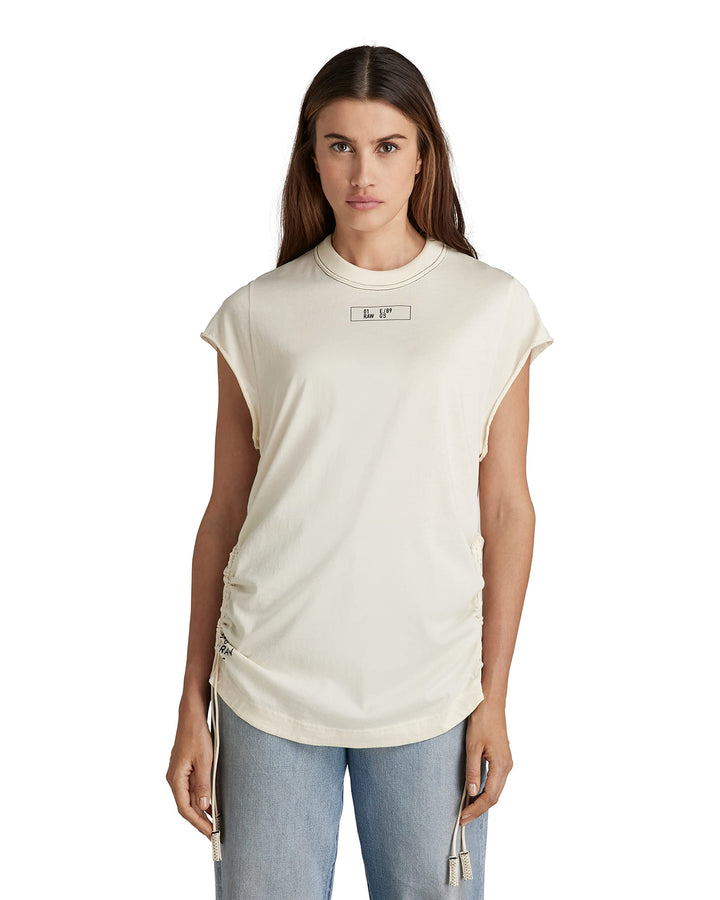 G-STAR RAW Damen Lash Tape Cap Sl T-Shirt XXS Weiss (Papyrus D21587-4107-d113), XXS Weiss (Papyrus D