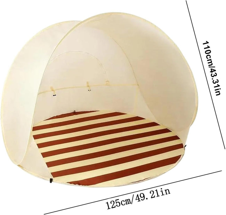Pop-up Strandmuschel Für 3-4 Personen, Strandmuschel Mit UV-Schutz, Leichtes Strandzelt Mit Belüftun