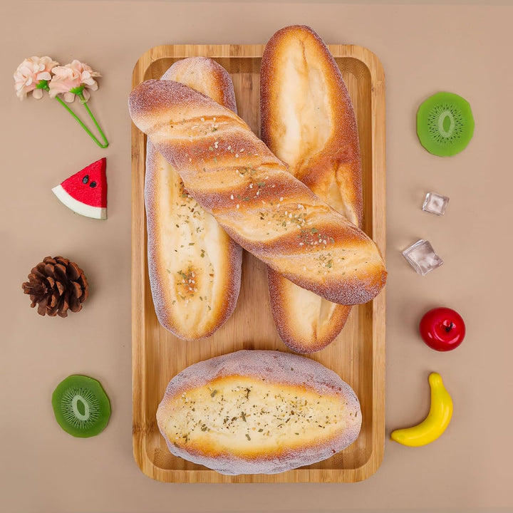 Gresorth 4 Stück Künstliche Brot Satz Gefälschte Drehung Meersamen Ananas Brot Realistisch für Heim