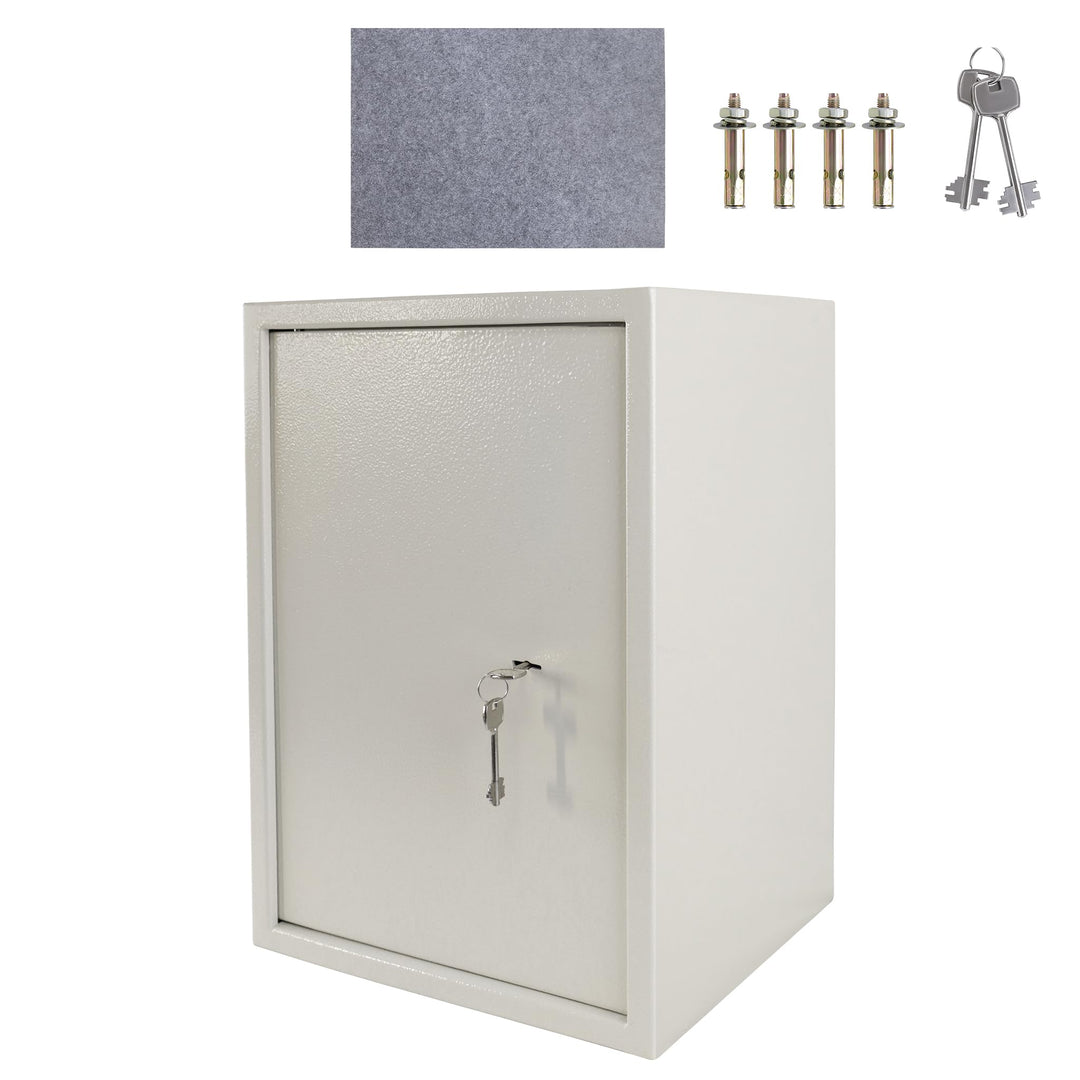XMTECH Tresor Safe Möbeltresor mit Doppelbartschloss 2 Schlüssel, Safe Geldschrank Boden-Wandtresor