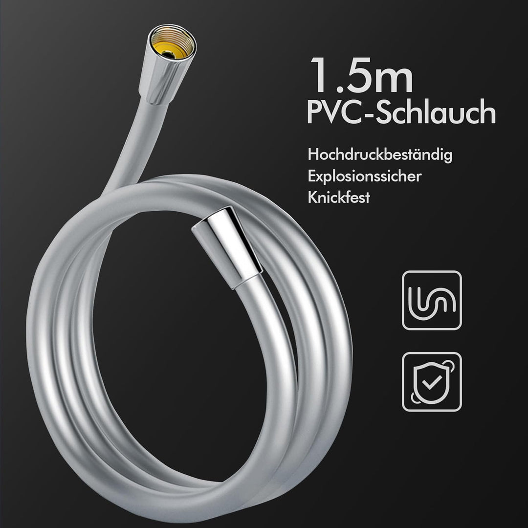 HOMELODY Duschsystem mit Thermostat Chrom, Duscharmatur Edelstahl Regendusche mit Armatur, Duscharma