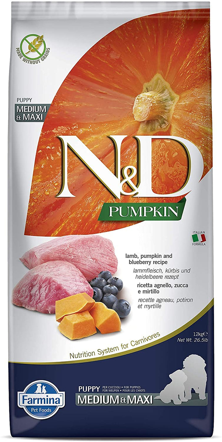 FARMINA N&D HS81611,GF Pumpkin Dog M/L Lamb & Blueberry