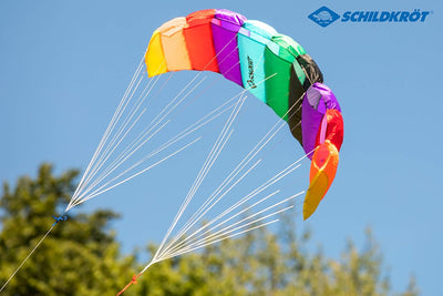 Schildkröt Dual Line Sport Kite, Zweileiner Lenkmatte, inkl. 25 kp Polyesterschnüre, 2x25m auf Winde