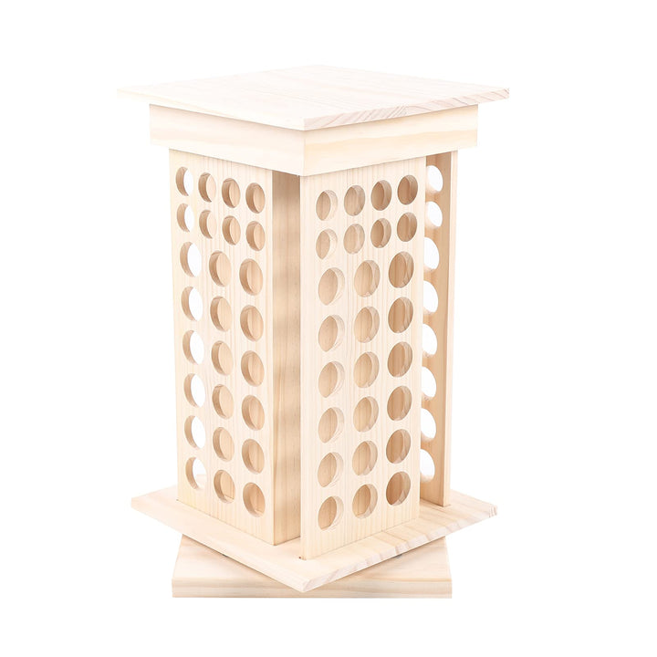 Drehbarer Ätherisches Öl Display Ständer, Aufbewahrungsbox aus Holz mit 104 Löcher 4 Seiten, Nagella