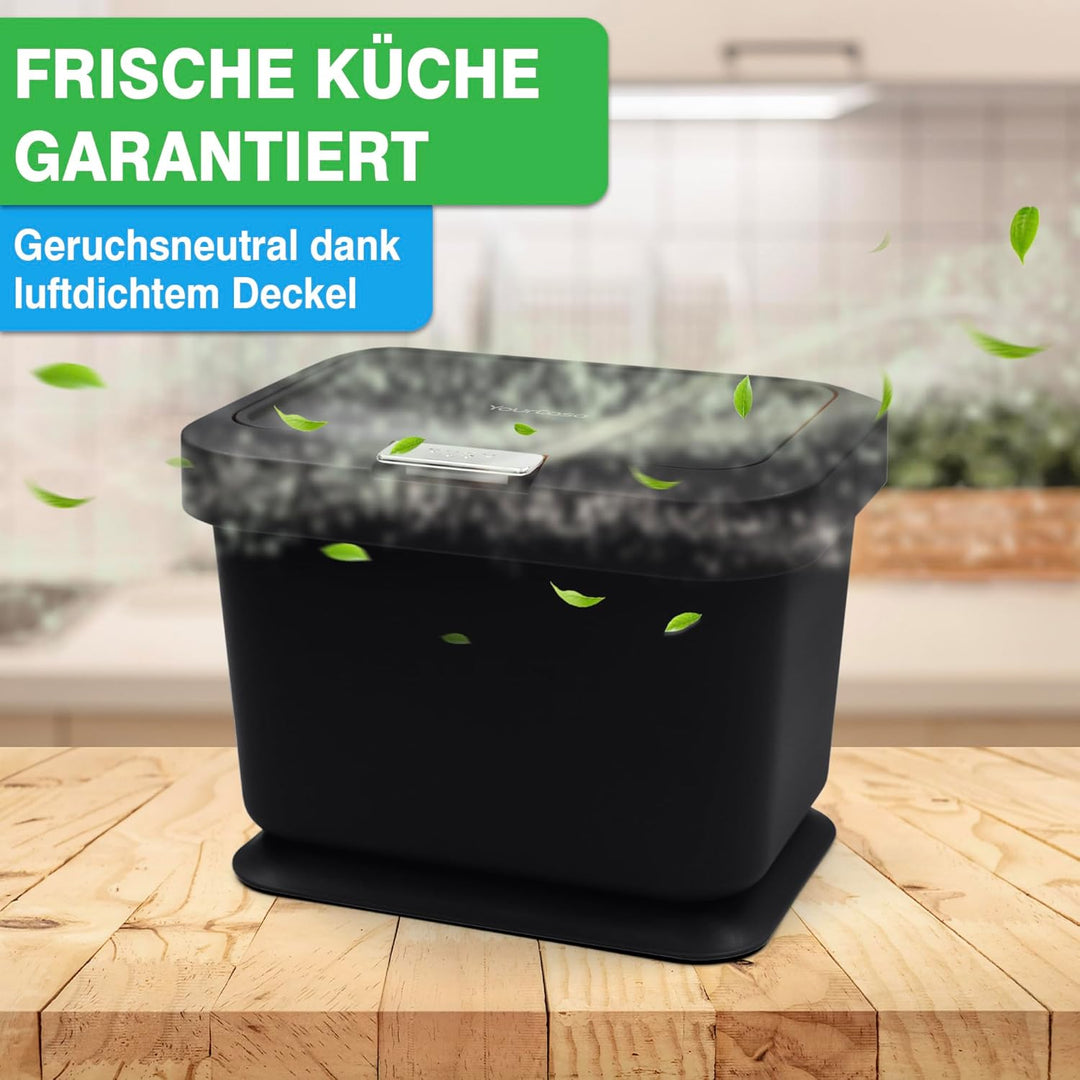 YourCasa Biomülleimer Küche 5L - Deckel mit Knopfdruck-Mechanismus- Komposteimer für alltäglichen Bi