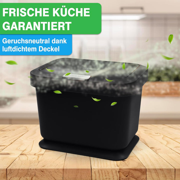YourCasa Biomülleimer Küche 5L - Deckel mit Knopfdruck-Mechanismus- Komposteimer für alltäglichen Bi