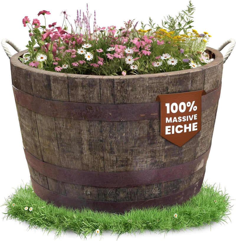 Halbes Fass aus einem originalen schottischen Whiskyfass (Natur - mit Schlaufen)