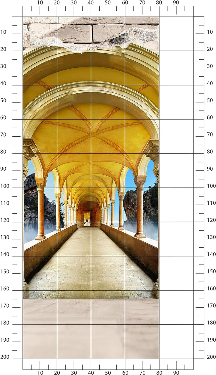 wandmotiv24 Türtapete Halle 80 x 200cm (B x H) - Dekorfolie selbstklebend Sticker für Türen, Tür-Bil