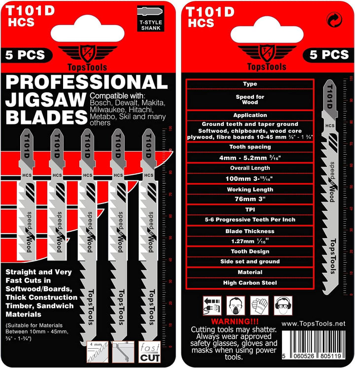 30 x TopsTools JSTTK6A T101B T101BR T101D T101AO T111C T144D gemischte Stichsägeblätter kompatibel m
