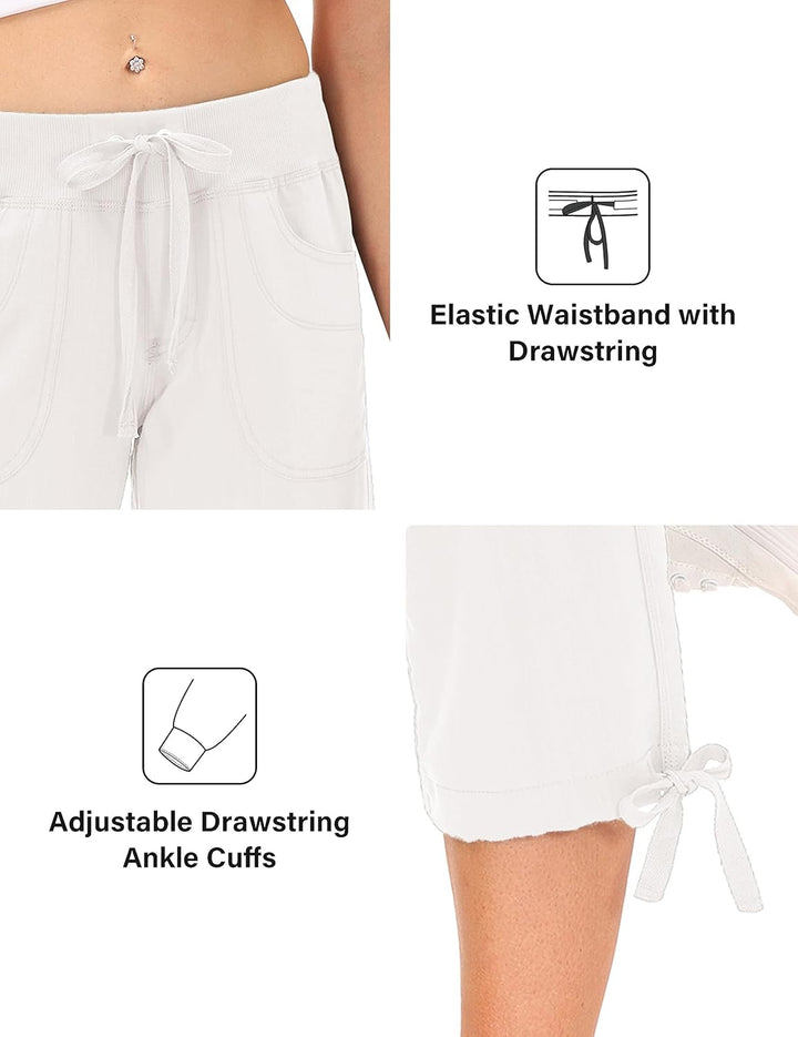 JINSHI Hosen Damen Sommer Cargohose 3/4 Lange Hosen Caprihose Freizeithose Outdoorhose Wanderhose mi