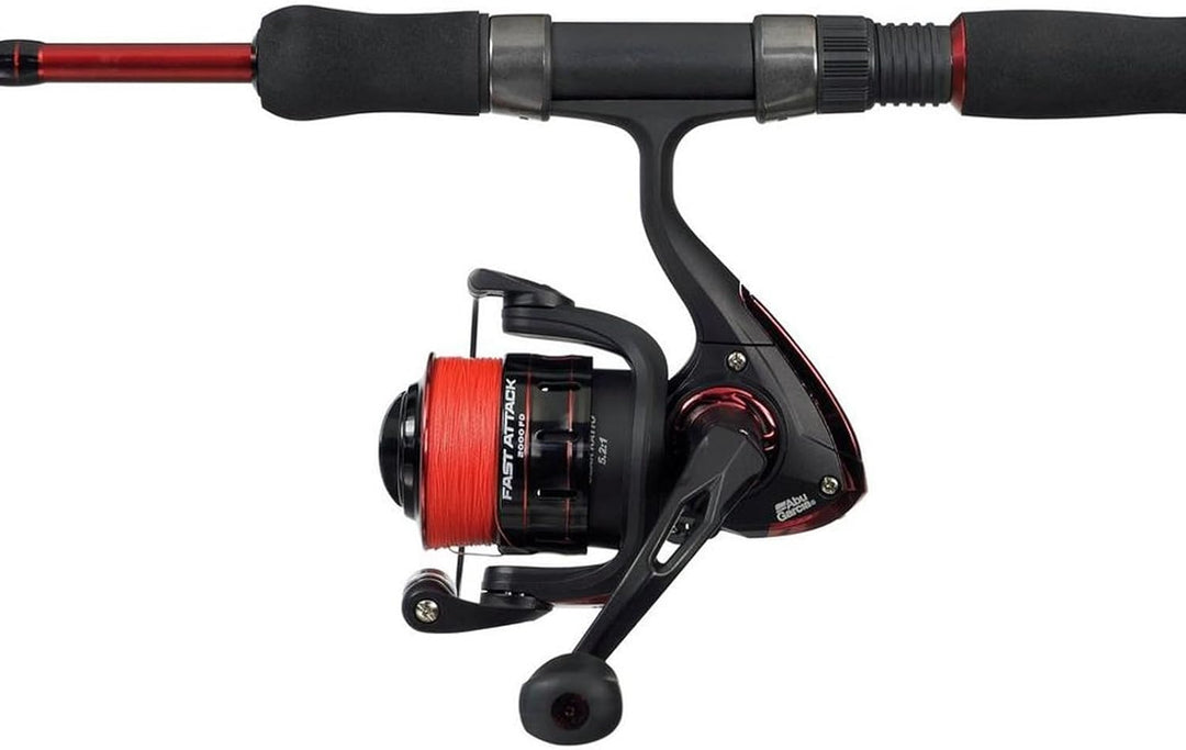 Abu Garcia Fast Attack Spinning Combo, Rod and Reel for Predator Fishing, 24T Carbon Blanks, 3+1 Bal