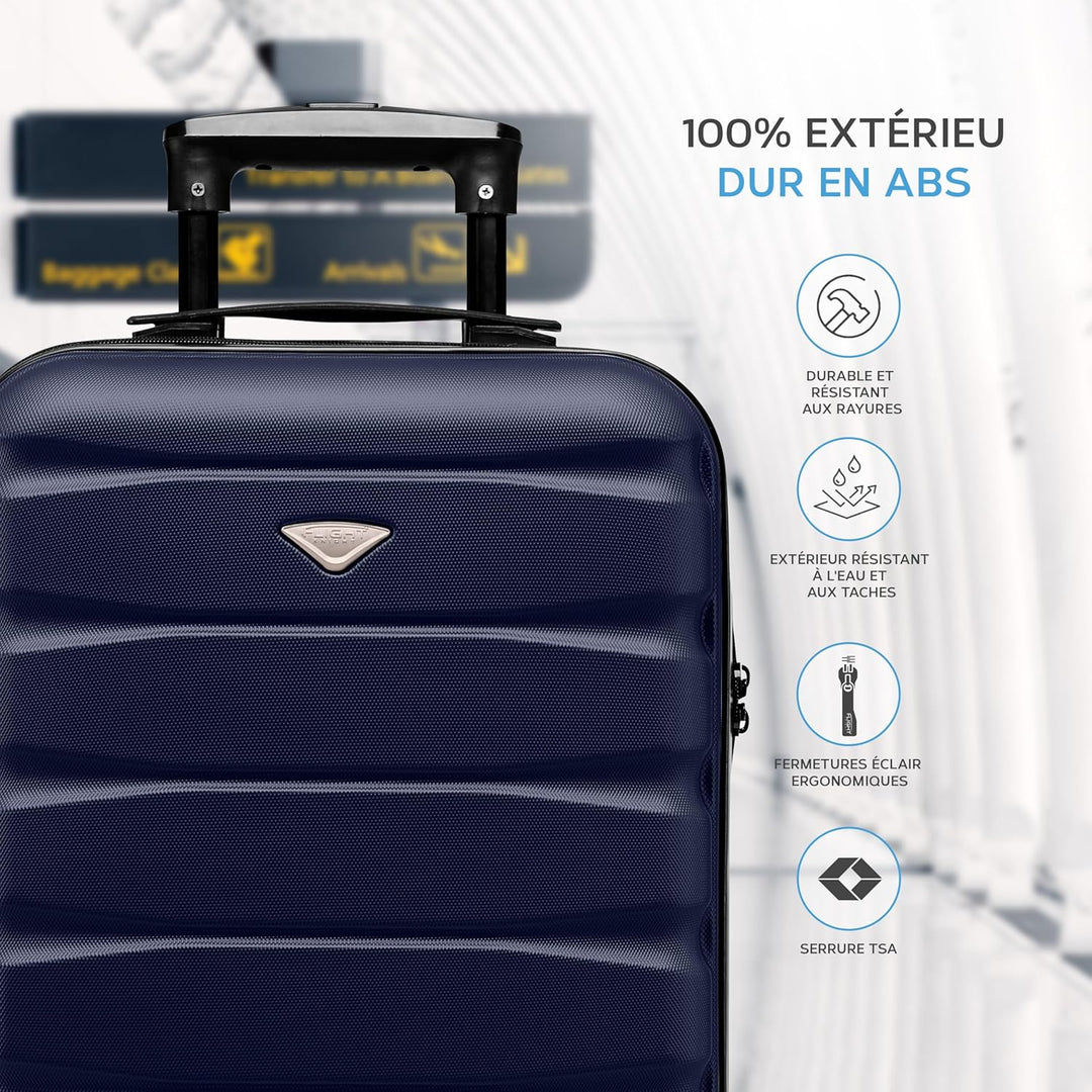 Flight Knight Leichte 4-Rad-abs-hartschalenkoffer Handgepack, Zugelassen Fur Uber 35 Fluggesellschaf