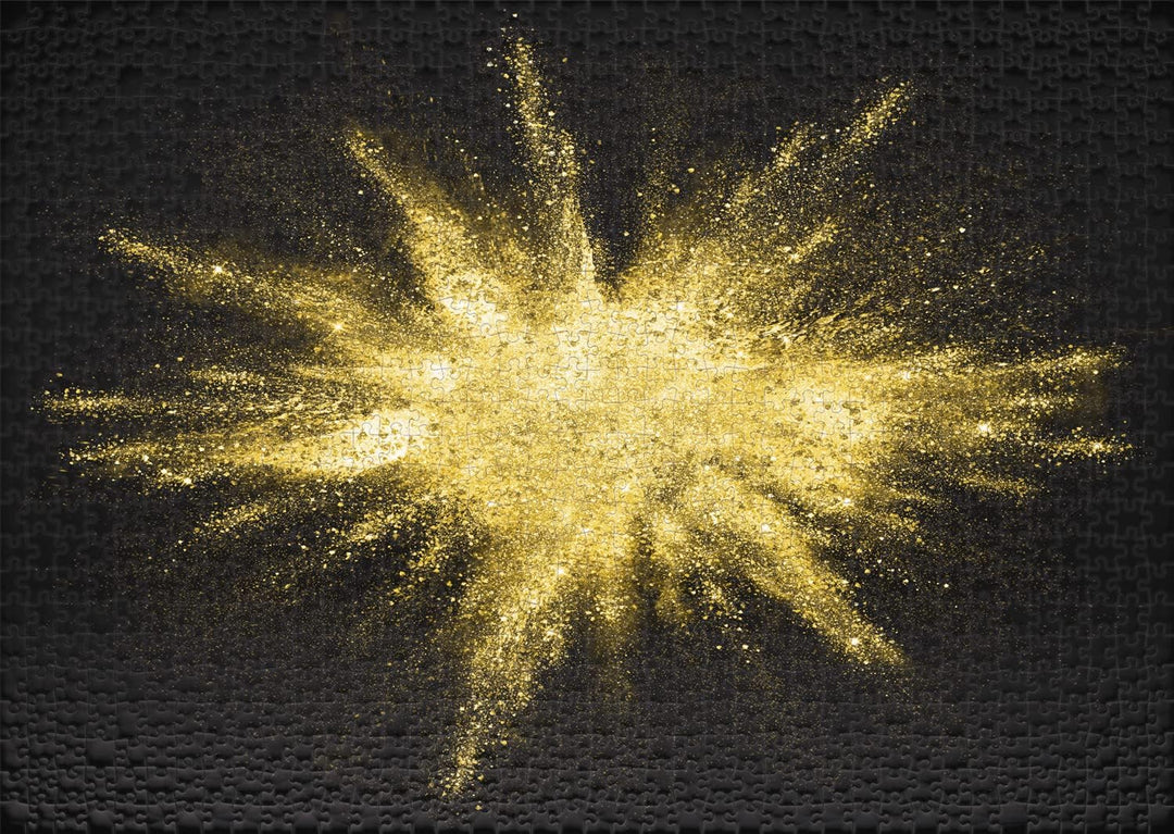 Ulmer Puzzleschmiede - Puzzle „Gold Rush“ - Impulsives Gold-Puzzlemotiv mit 1000 Teilen - Goldener S