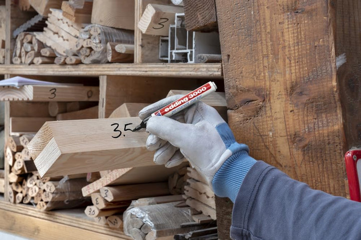 edding 3000 Permanentmarker - 10 Stifte in Stiftehalter - Rund-Spitze 1,5-3 mm - schnell trocknender