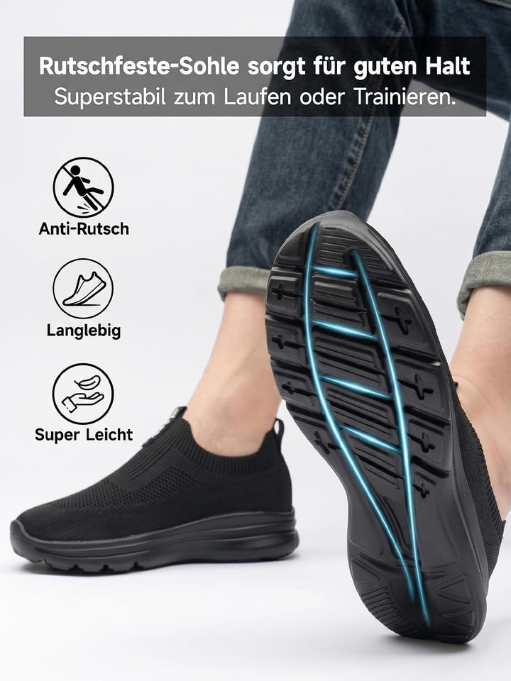 ODCKOI Herren Slip-On Walkingschuhe,Leichte Sneaker mit mehr Platz | Leichte Herren Slip-On Sneaker