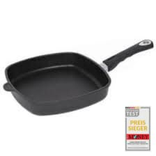 AMT Gastroguss Eckpfanne 28 x 28 cm, 5 cm hoch, glatter Boden, abnehmbarer Stiel, induktionsgeeignet