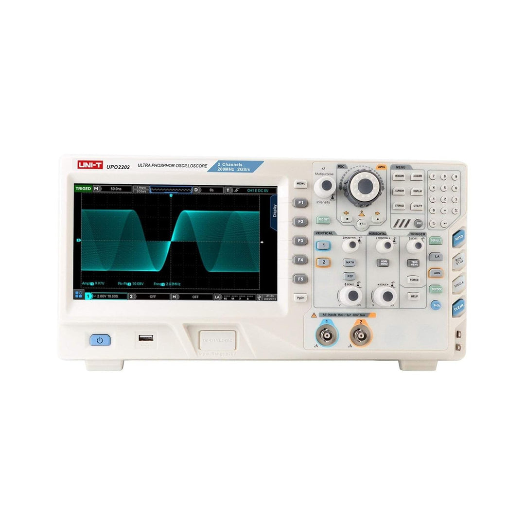 UNI-T UPO2202 digitales Phosphoroszilloskop mit 2 Kanäle(analog), 2GSa/s, 200MHz, 56Mpts