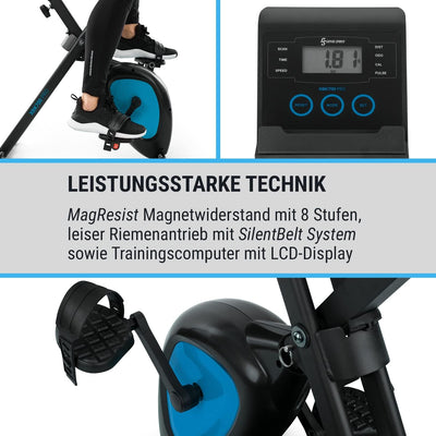 Capital Sports Azura Air Heimtainer, F Bike mit Magnet-Widerstand, Heimtrainer-Fahrrad Klappbar, Fit