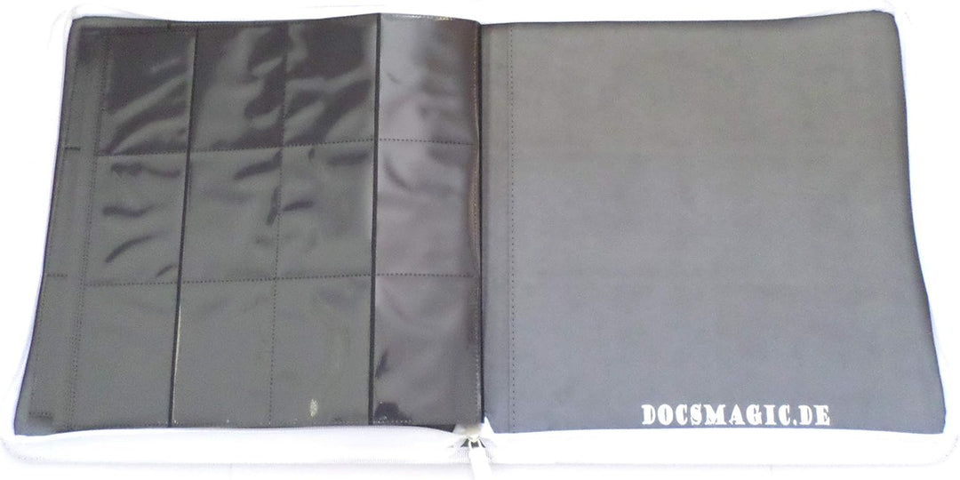 docsmagic.de Premium Pro-Player 12-Pocket Playset Zip-Album White - 480 Card Binder - MTG - PKM - YG