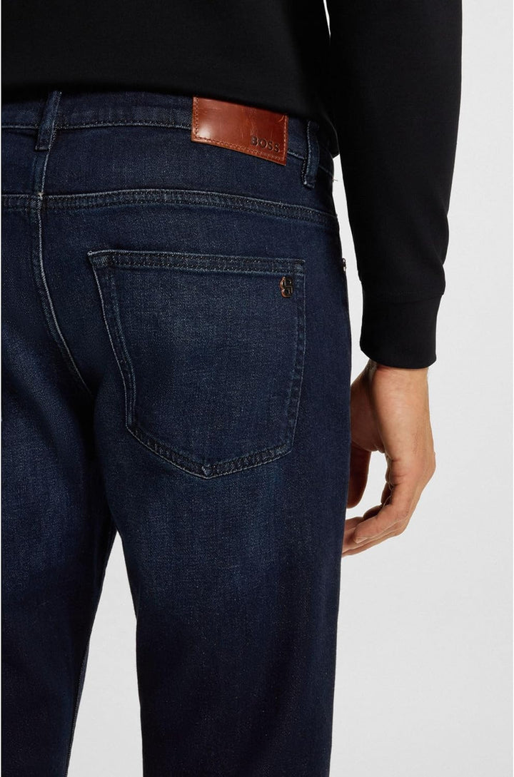 BOSS Herren Delaware BC-L-C Blaue Slim-Fit Jeans aus komfortablem Stretch-Denim 30W / 32L Dark Blue4