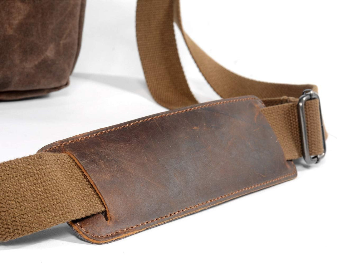 ONEGenug SLR-Kameratasche, wasserdichte Wachs-Segeltuchtasche Vintage Kameratasche Messenger Bag mit