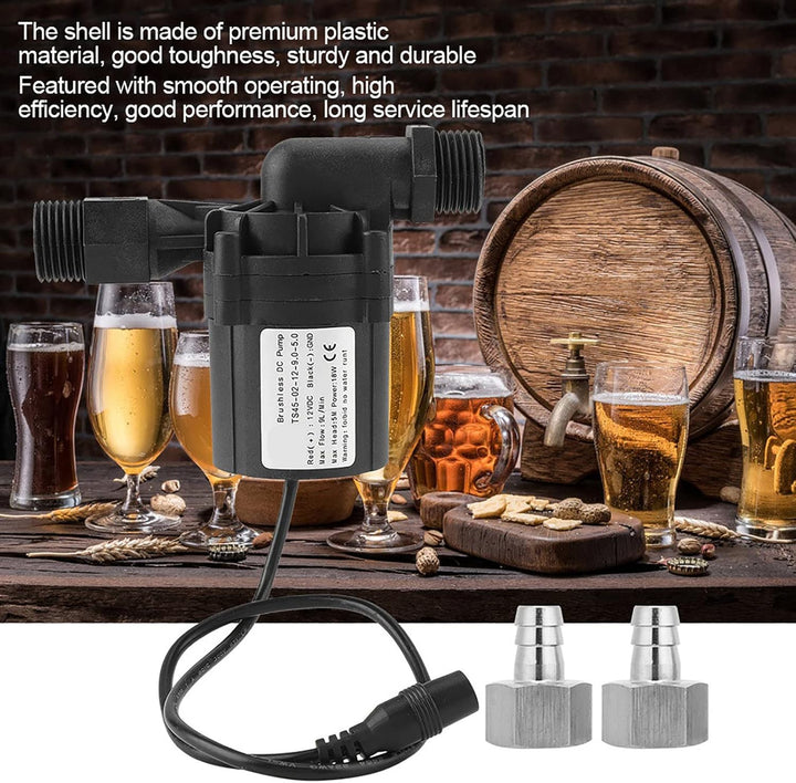 Braupumpe,Bierfasspumpe,Bierdruckpumpe,DC 12V 18W Brewing Homebrew Pump Circulation Brushless Beer P