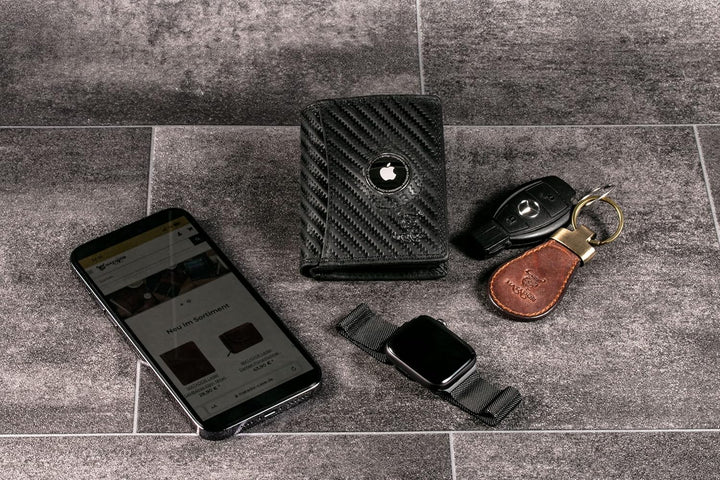 MATADOR Portmonee Herren Leder kompatibel mit Apple Airtag | Geldbeutel Portemonnaie Herren Geschenk