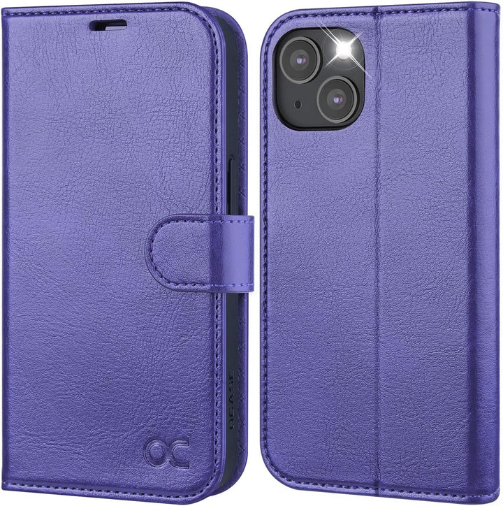 OCASE iPhone 14 Hülle Handyhülle [Premium PU Leder] [Kartenfach] [Magnetverschluss] RFID Schutzhülle