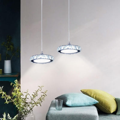 Mini Kristall Pendelleuchte LED Kronleuchter Licht Rostfreier (Variables Licht) Lampadario in crista