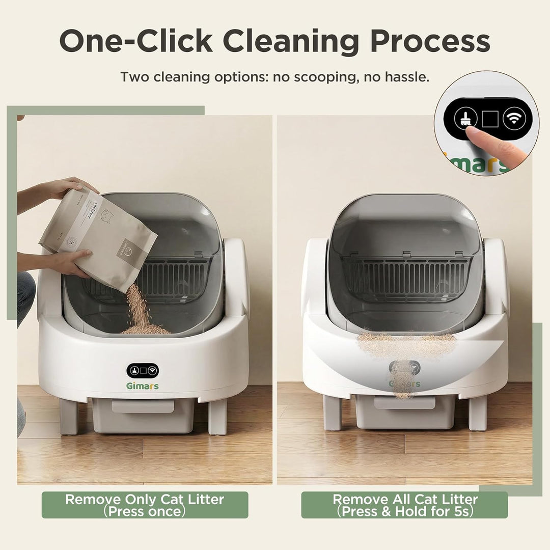 Gimars Selbstreinigende Katzentoilette mit offenem Design, Automatisches Katzenklo für mehrere Katze